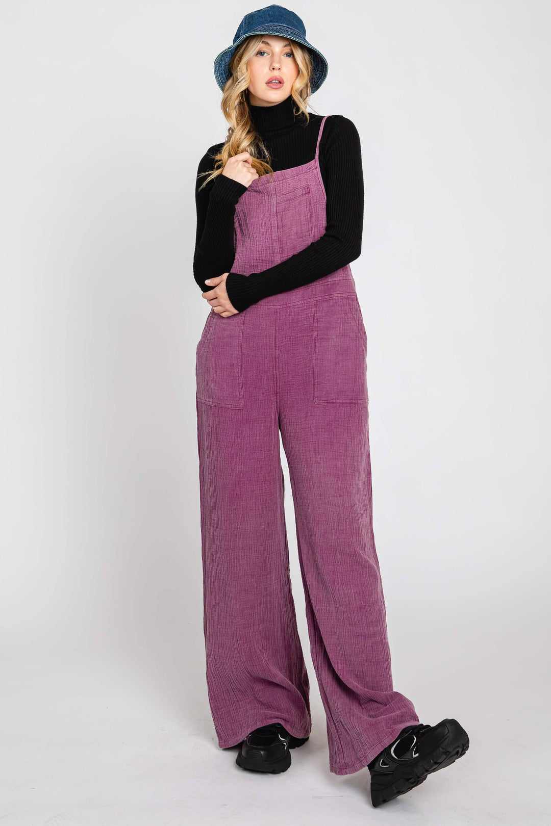 Washed Relaxed Jumper in Magenta