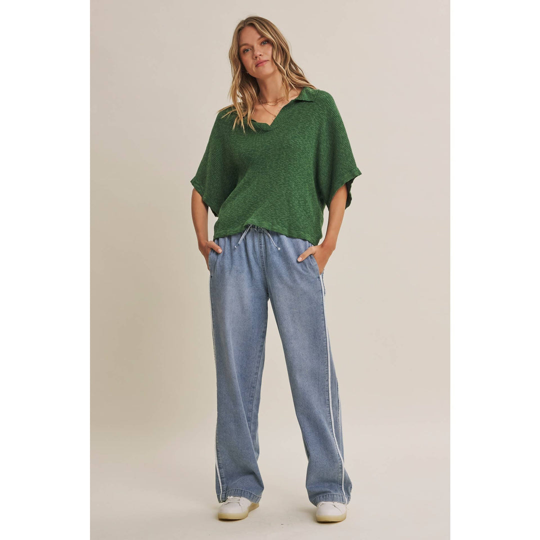 Easy Street Mineral-Wash Denim Track Pants