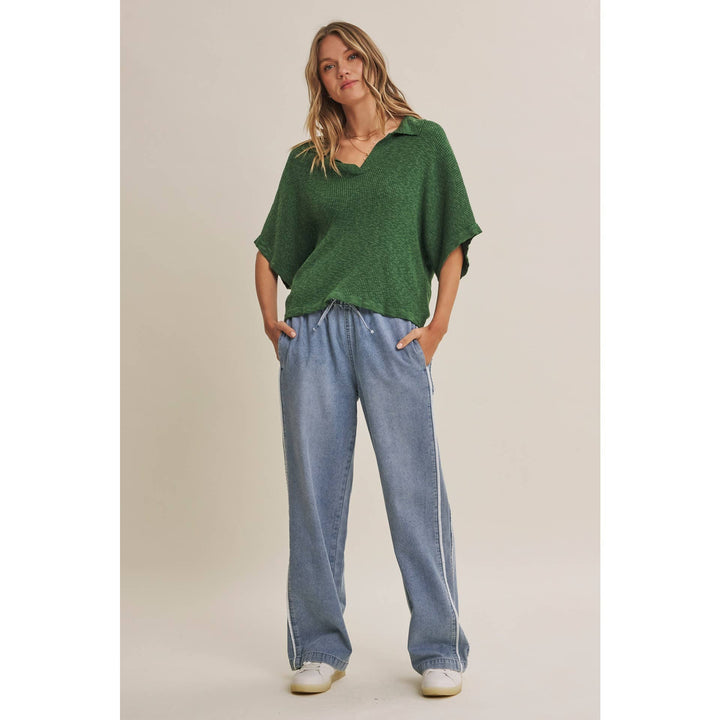 Easy Street Mineral-Wash Denim Track Pants