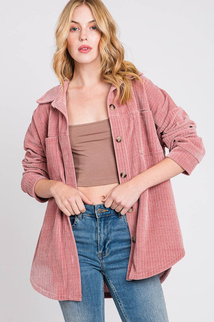 Soft Shirt Tail Shacket