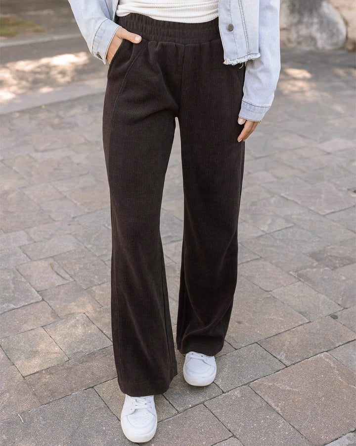 Corded Straight Leg Pants in Java