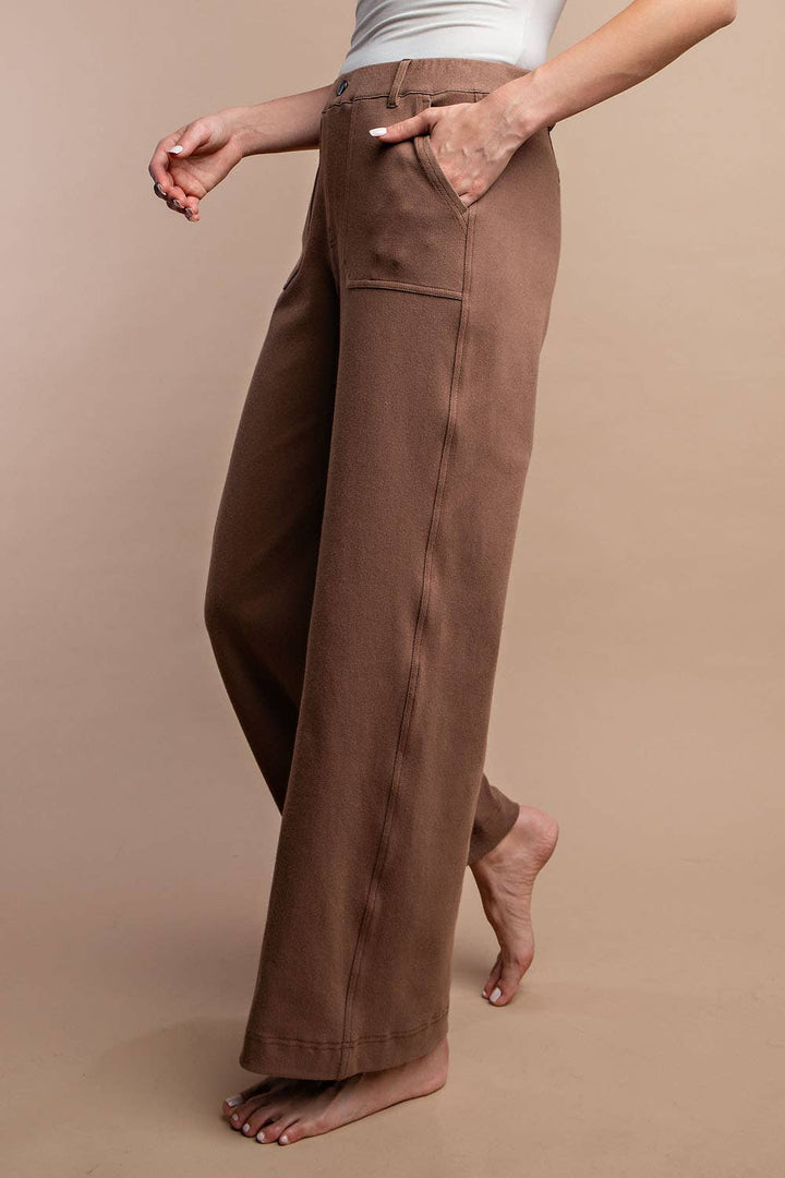 RAE MODE COTTON STRETCH TWILL WIDE PANTS - 2 COLORS
