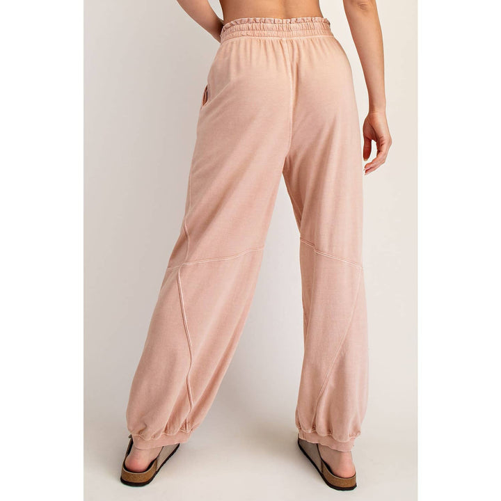 RAE MODE MINERAL WASHED TERRY BUTTER JOGGER PANTS - DUSTY PINK