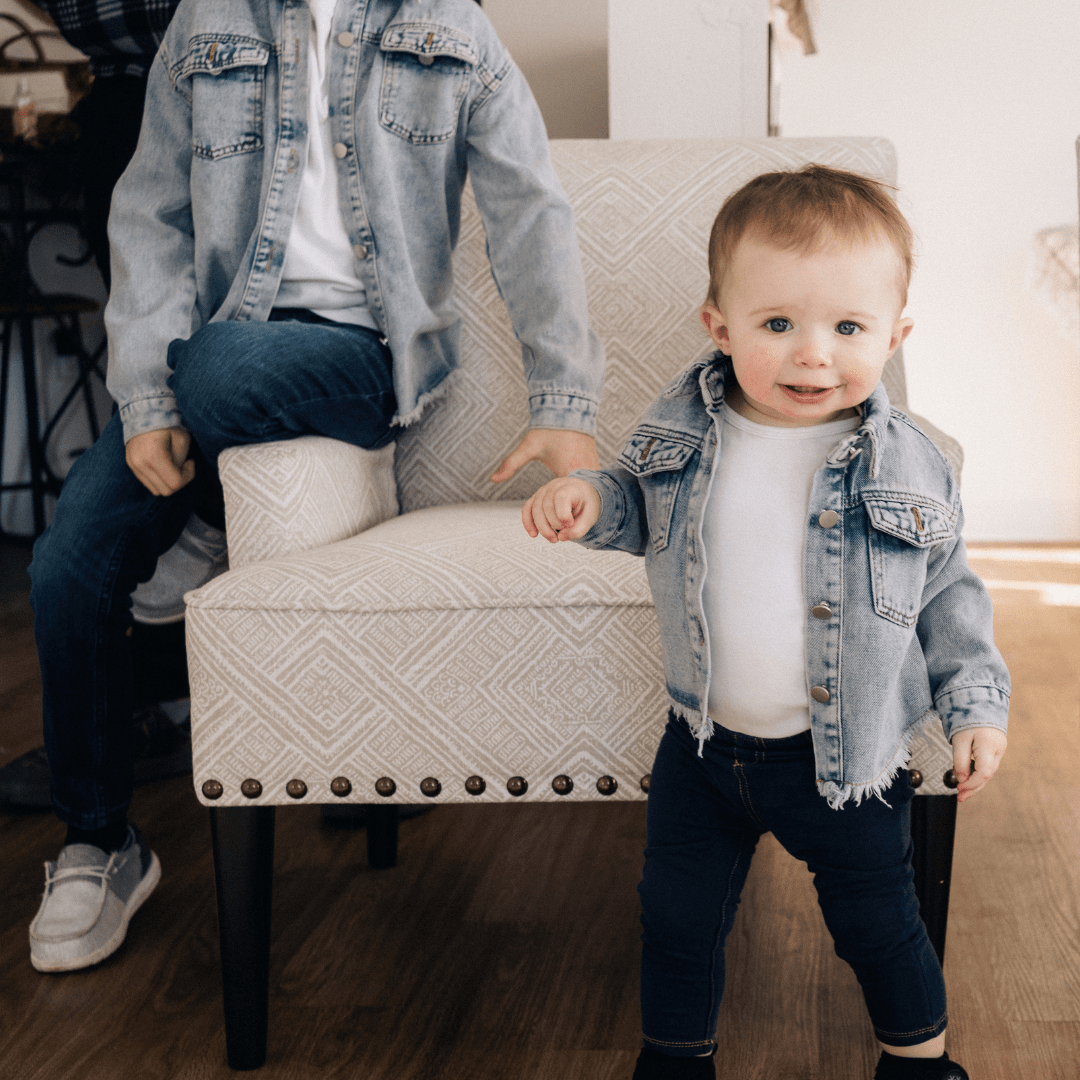 Better Together Raw Hem Denim Jacket - Infant