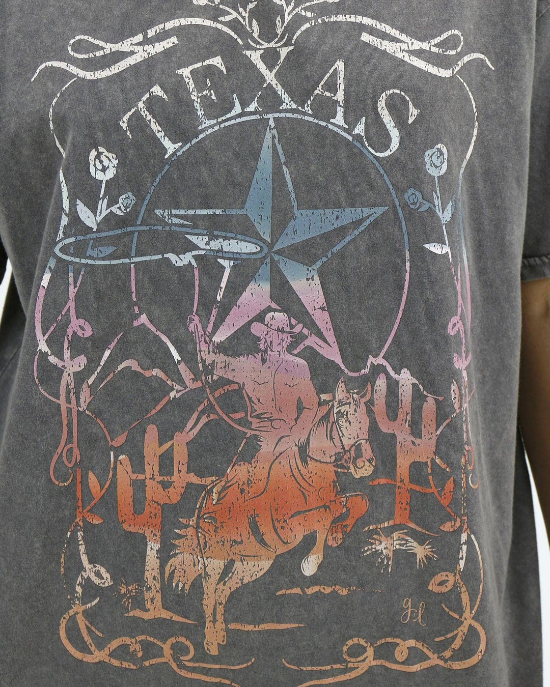 Grace and Lace Boyfriend Fit Graphic Tee - Texas