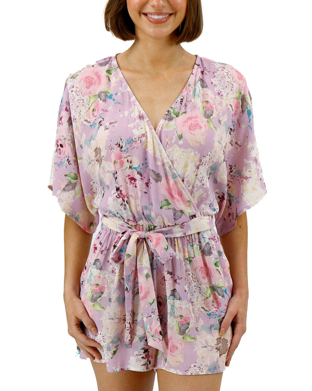 Sweetest Floral Romper in Purple Floral