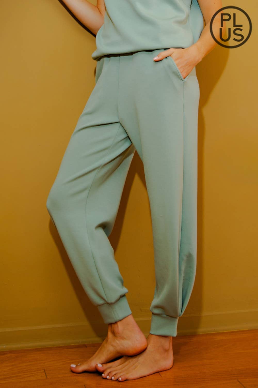 RAE MODE PLUS SIZE MODAL SCUBA FULL LENGTH JOGGER PANT - 3 COLORS