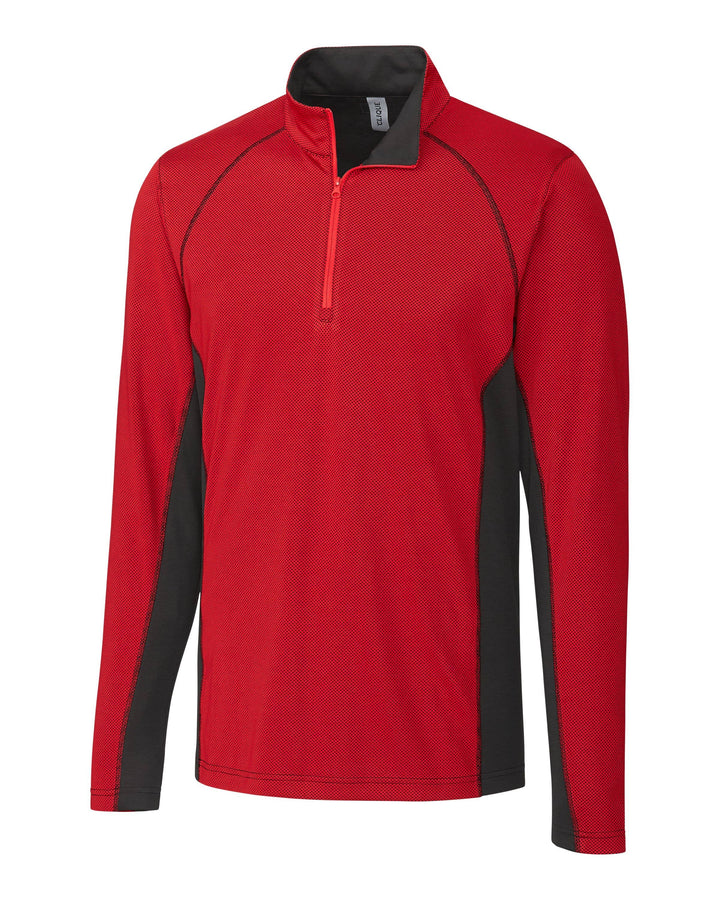 Mavericks Clique Ice Pique Colorblock Mens Half Zip Pullover - Red