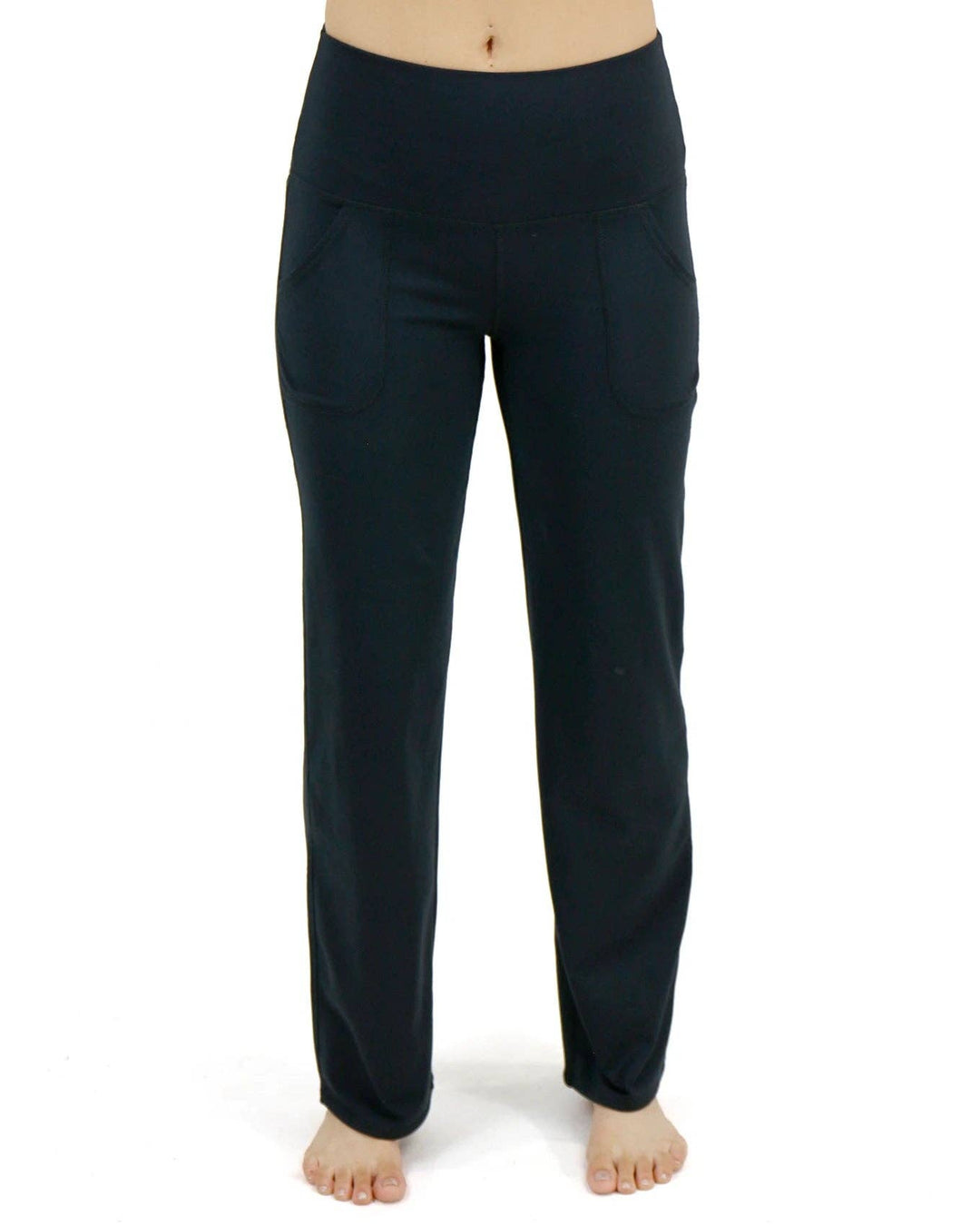 Fleece Lined Straight Leg Lounge Pants in Black