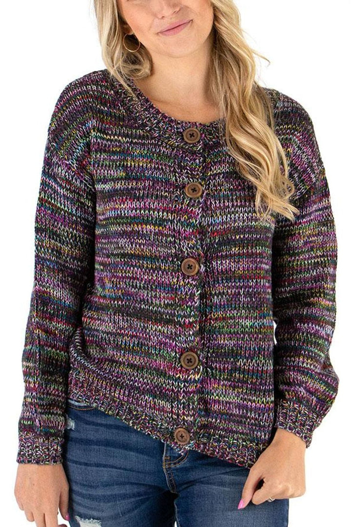 Grace and Lace Button Up Sweater - Multi