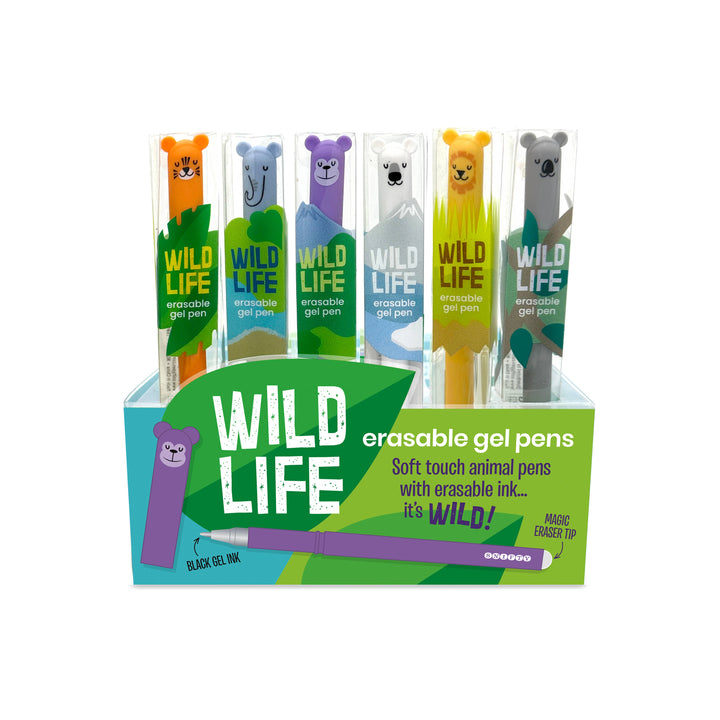 WILD LIFE ERASABLE GEL PENS - Black Ink