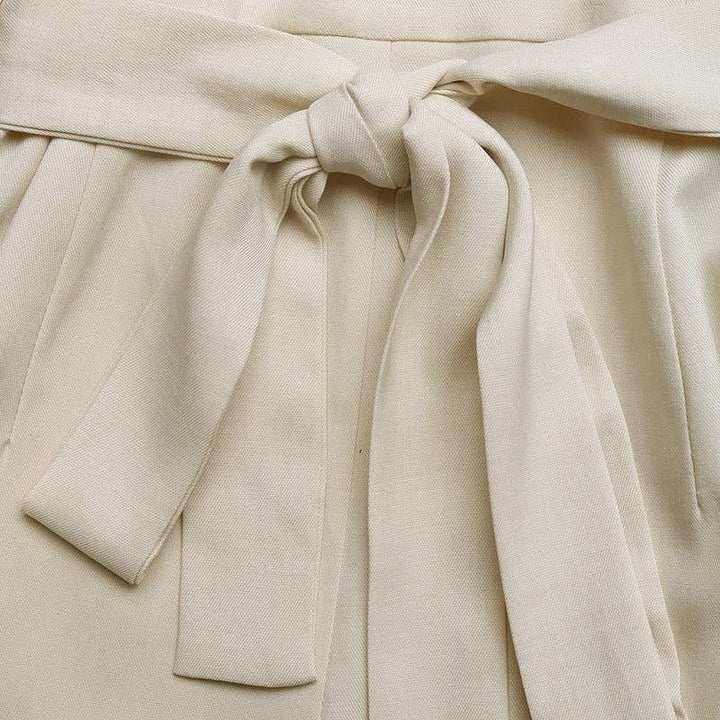 Women One Shoulder Ruffle Wide Leg Jumpsuit - Light Khaki