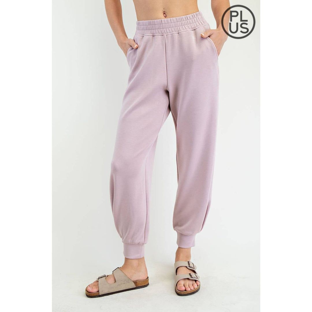 RAE MODE PLUS SIZE MODAL SCUBA FULL LENGTH JOGGER PANT - 3 COLORS