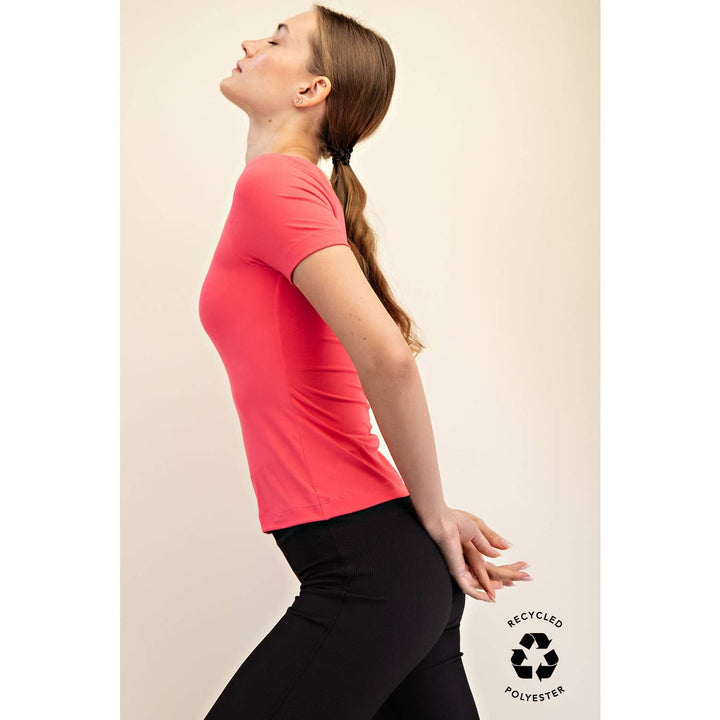 RAE MODE RECYCLED BUTTER ROUND NECK SHORT SLEEVE TOP - 2 COLORS