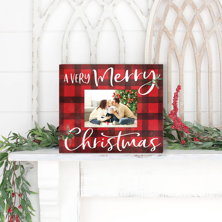 Very Merry Christmas Red Buffalo Check Photo Frame