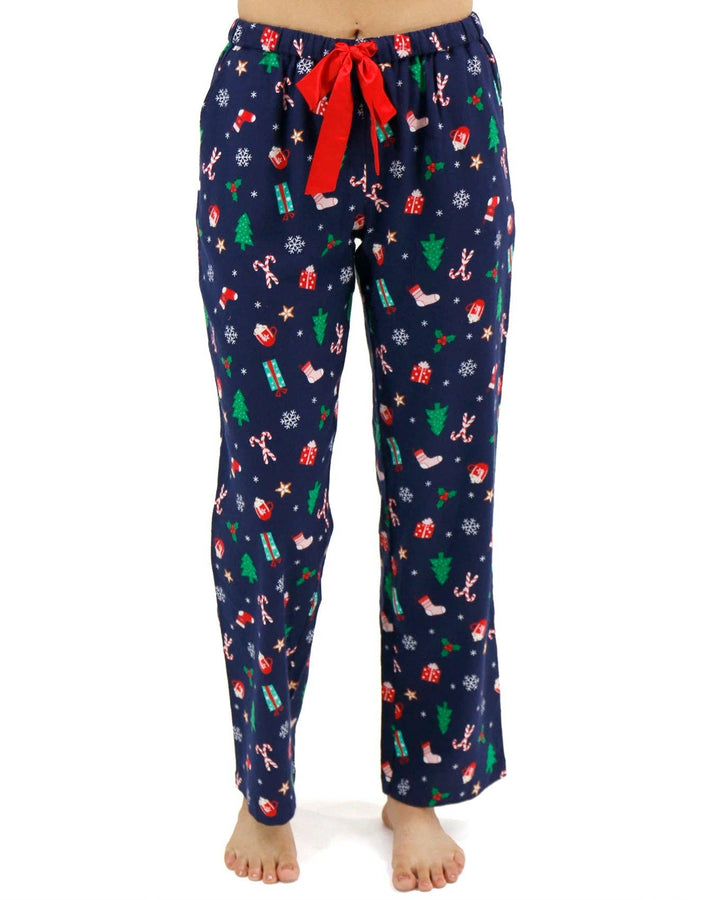 Flannel Christmas Pajama Pants in Navy