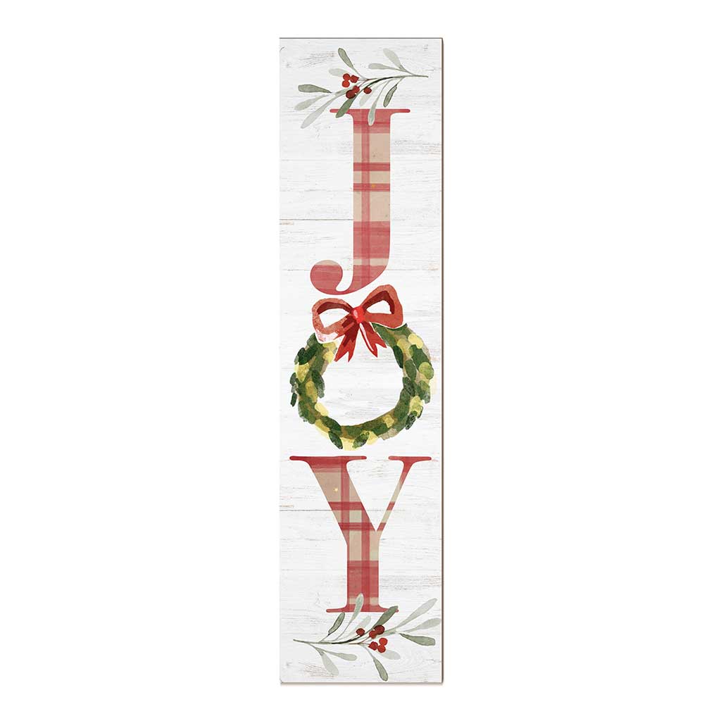 11x46 Joy Plaid Leaner Christmas Decor