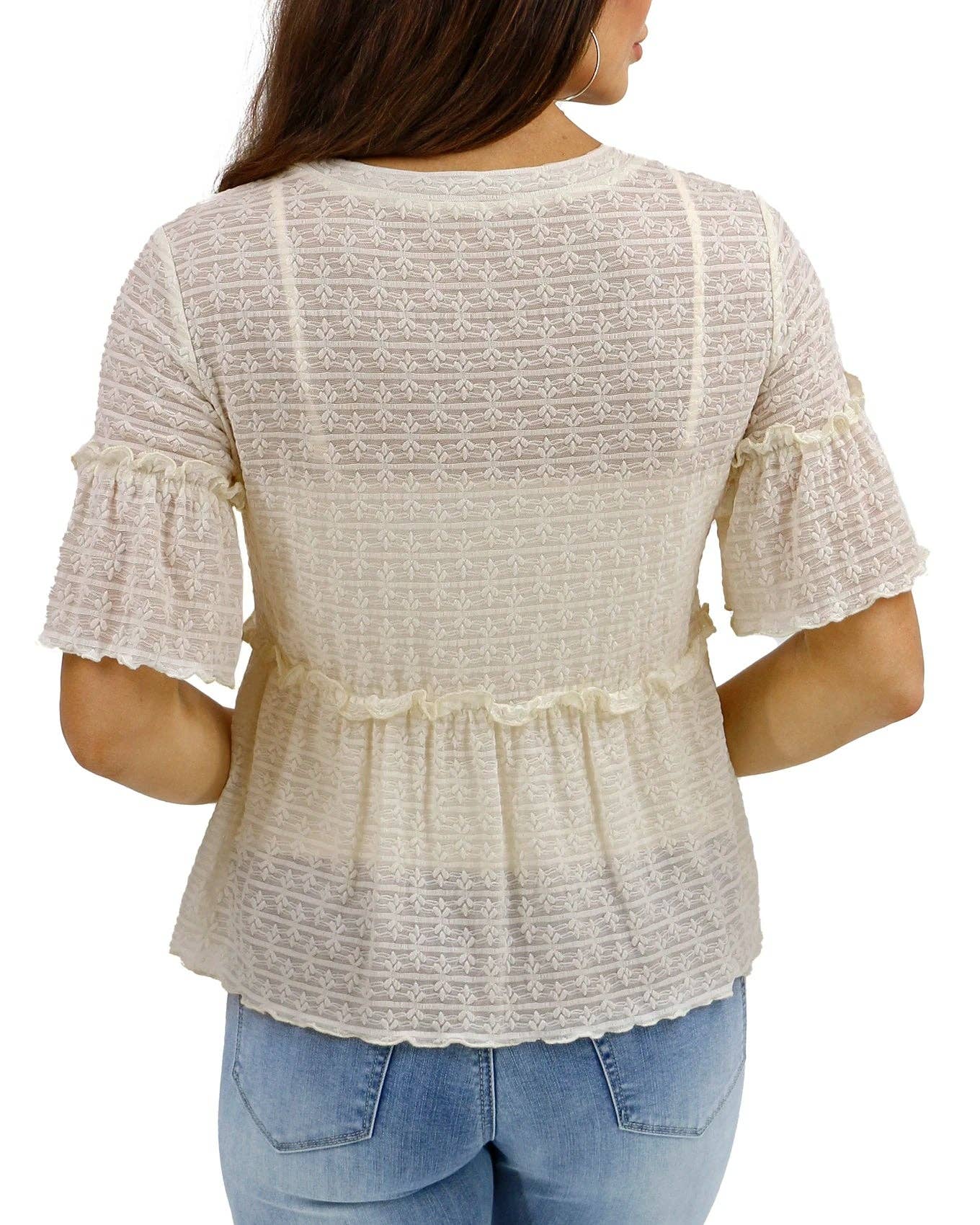 Grace and Lace Stretch Lace Peplum Top in Cream – Sublime Boutique
