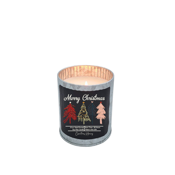 Merry Christmas Soy Wax Candle - Rustic Christmas Candles