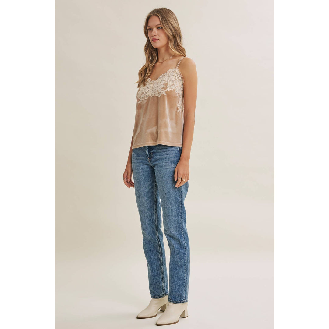 Velvet & Whispers Lace Cami - Champagne