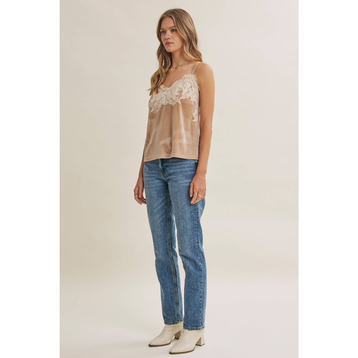 Velvet & Whispers Lace Cami - Champagne