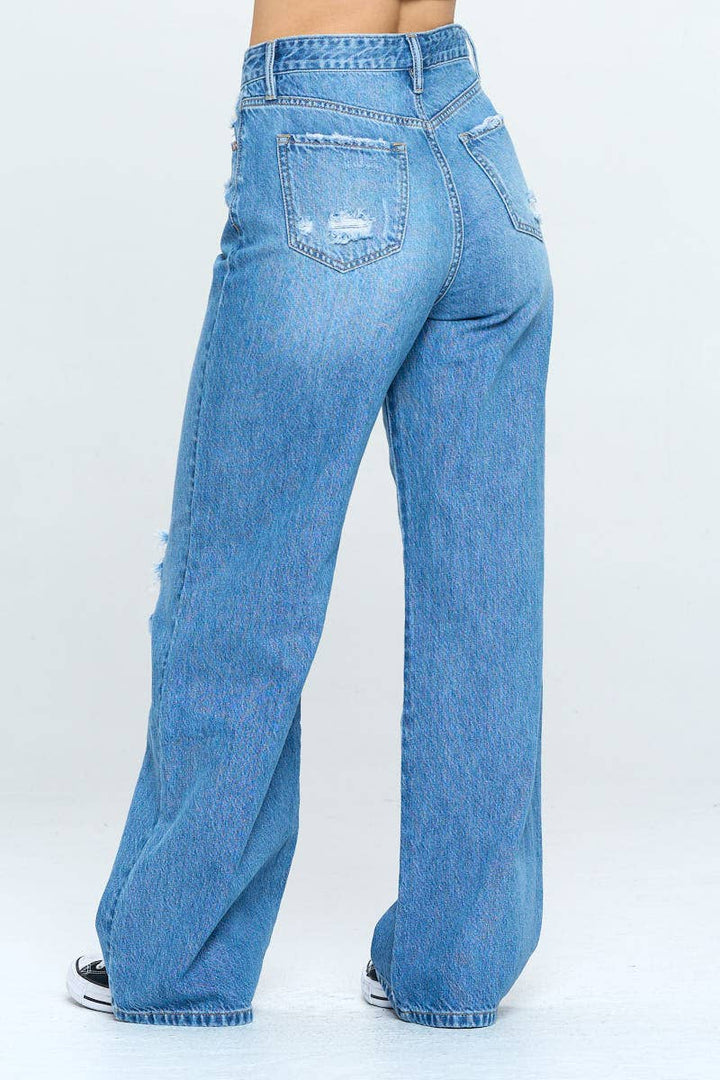 I&M Dark Wash - High Rise Wide Leg Denim Jeans