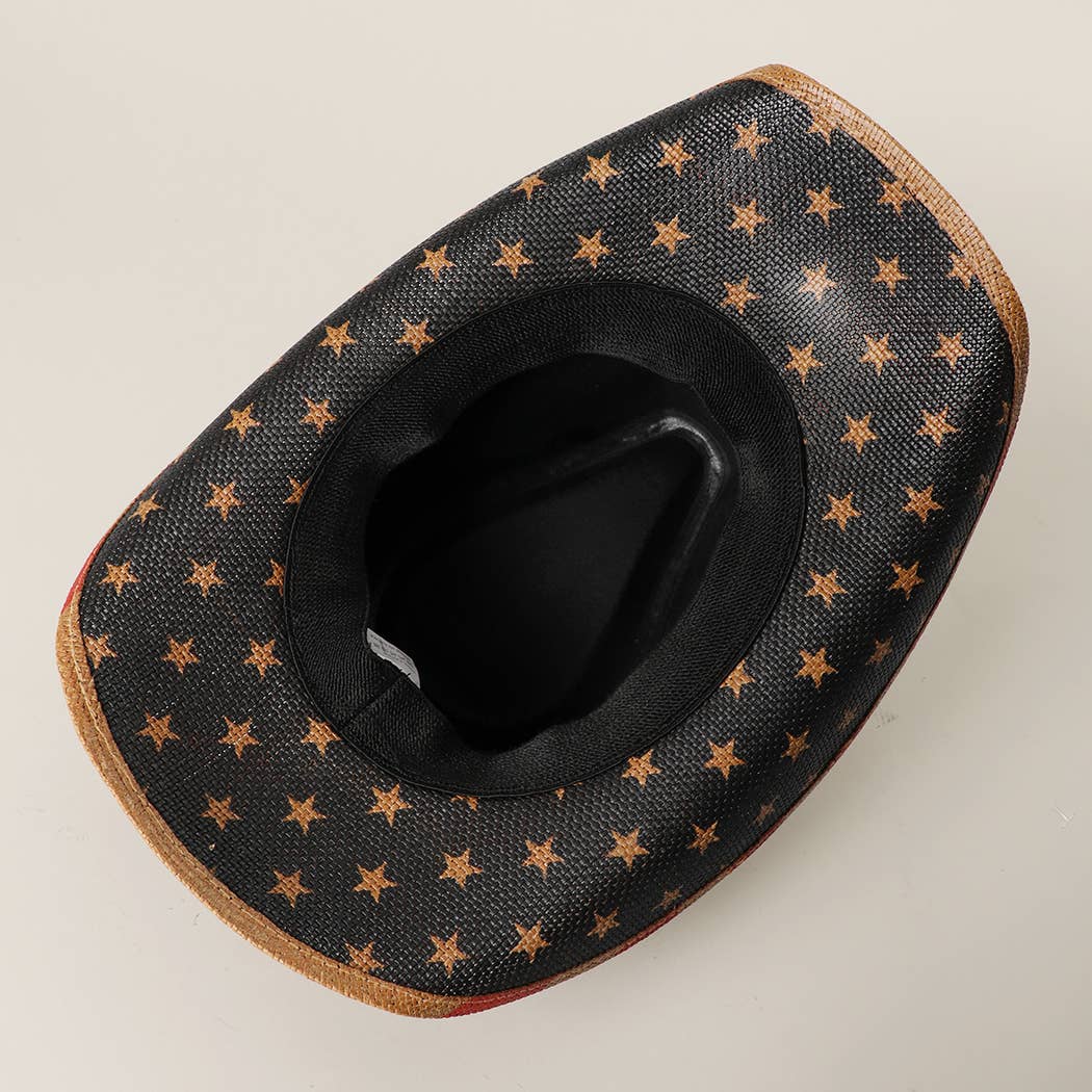 USA Stars Straw Cowboy Hat