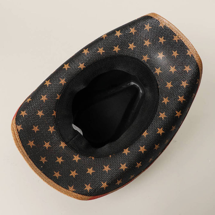USA Stars Straw Cowboy Hat