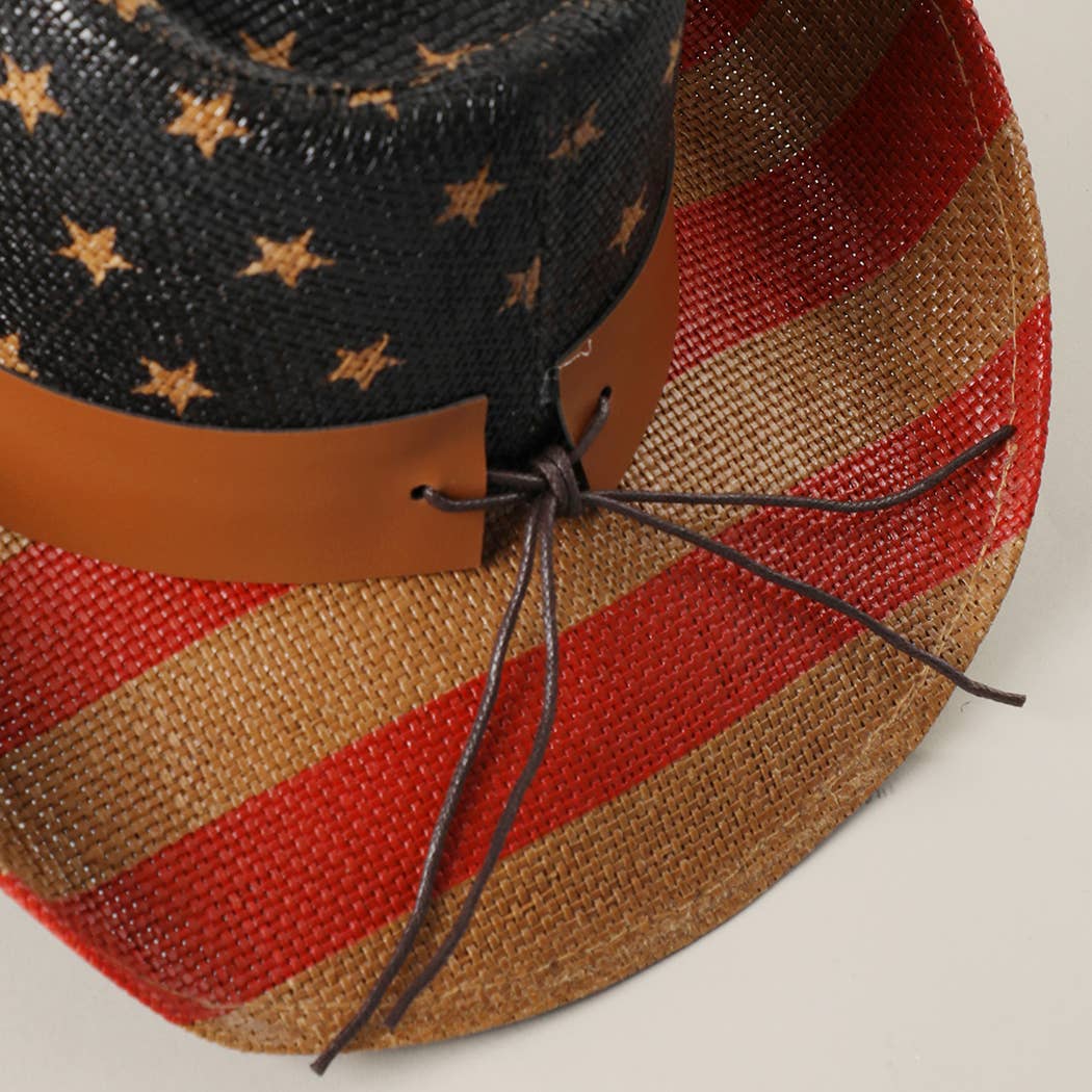 USA Stars Straw Cowboy Hat