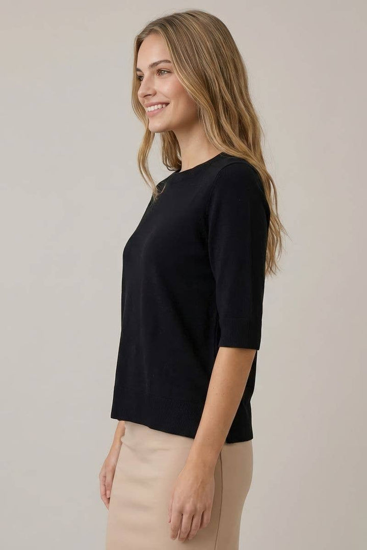 Everyday Elevated Sweater Top - Black
