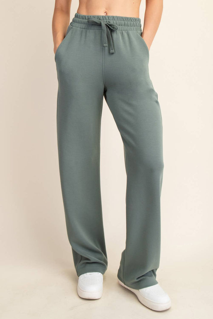 RAE MODE MODAL SCUBA STRAIGHT PANT - SAGE LEAF