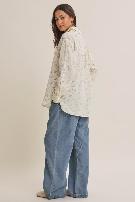 Sunday Stroll Floral Button-Up