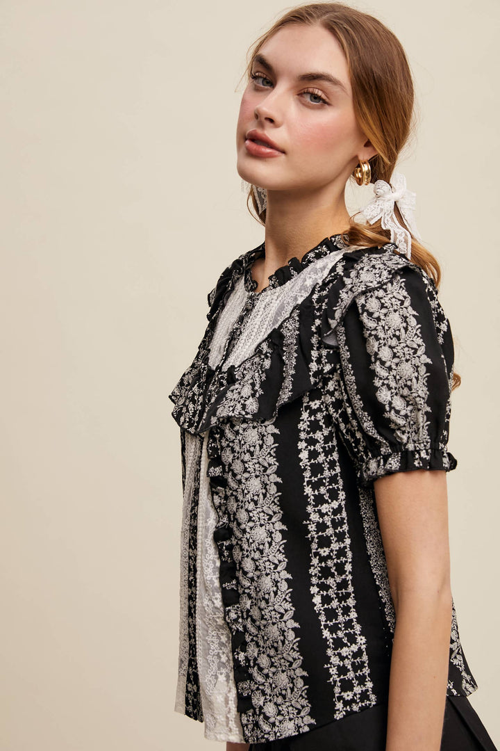 Vintage-Inspired Ruffle Blouse