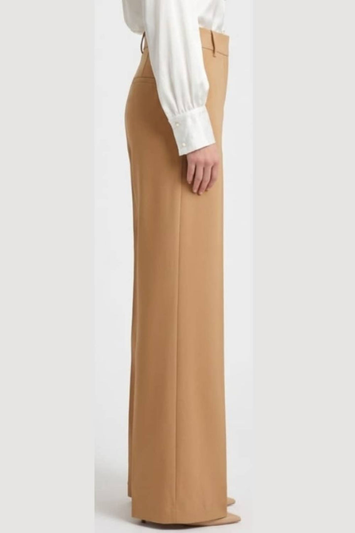 Zac & Rachel Wide Leg Belted Pants - Tobacco Brown