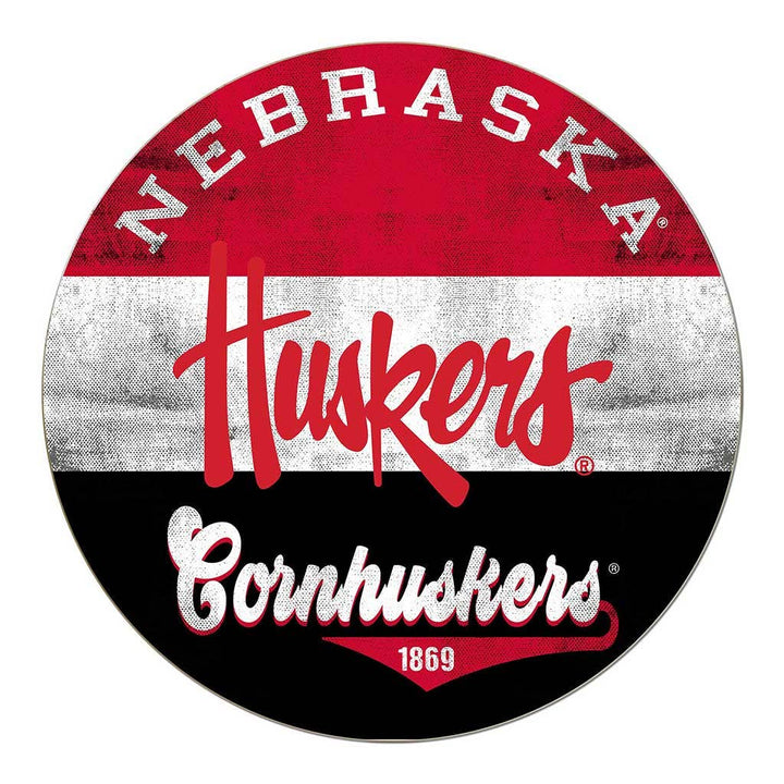 20x20 Retro Circle Nebraska Cornhuskers