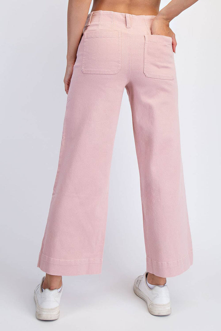 RAE MODE HEAVY COTTON TWILL CROPPED WIDE PANTS - TAUPE