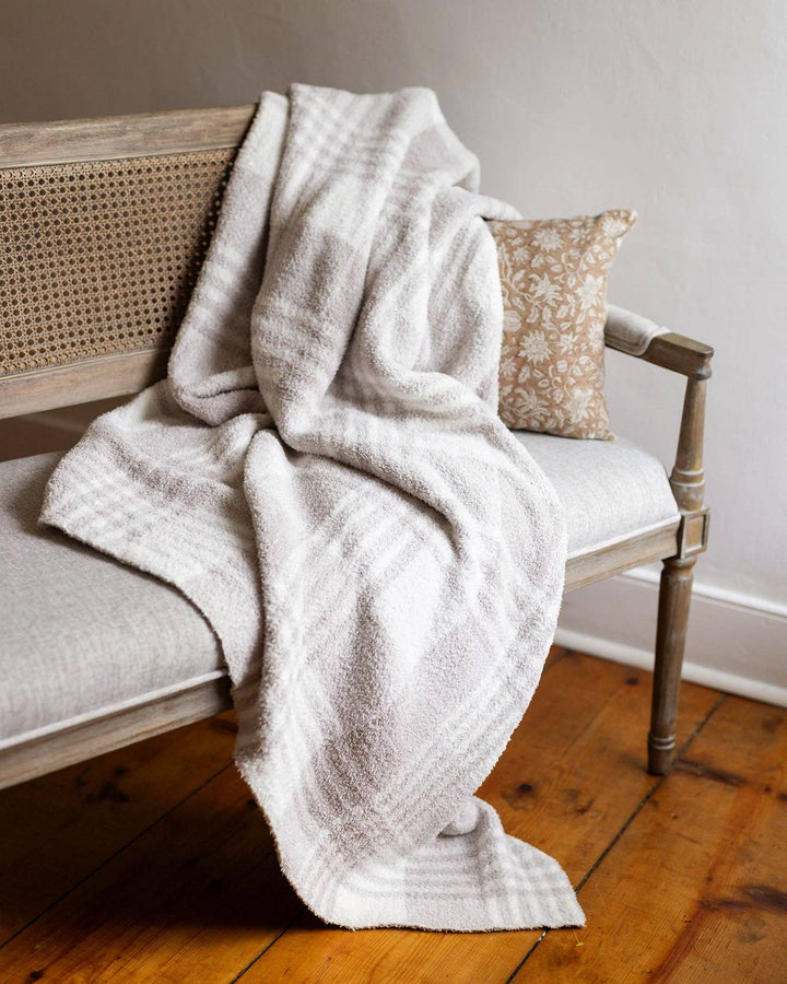 Cozy Cloud Blanket In Neutral Plaid