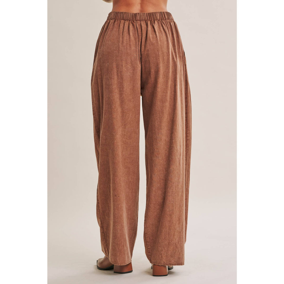 Easy Does It Mineral Wash Wide-Leg Pants - Vintage Camel