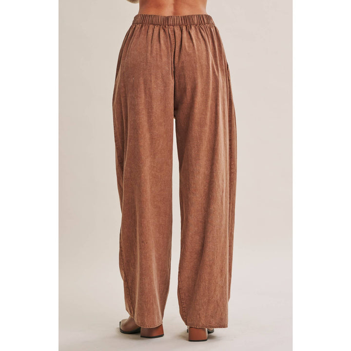 Easy Does It Mineral Wash Wide-Leg Pants - Vintage Camel