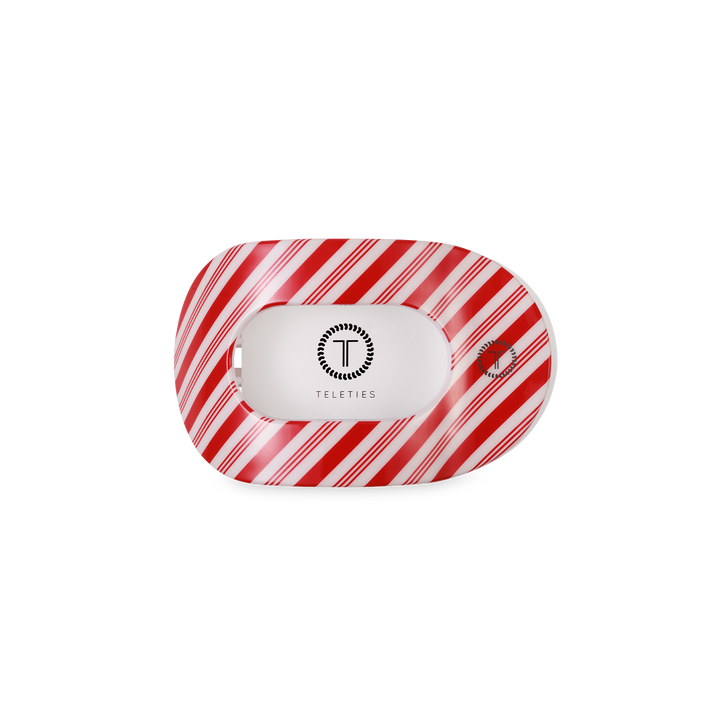 Flat Round Hair Clip | Small | Candy Cane Crush