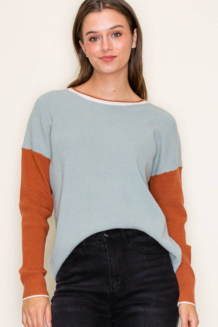 Crew Neck Pullover Sweater in Mist