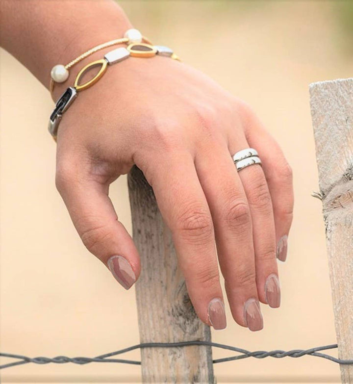 Silver & Gold Plated Stainless Steel Magnetic Bracelet
