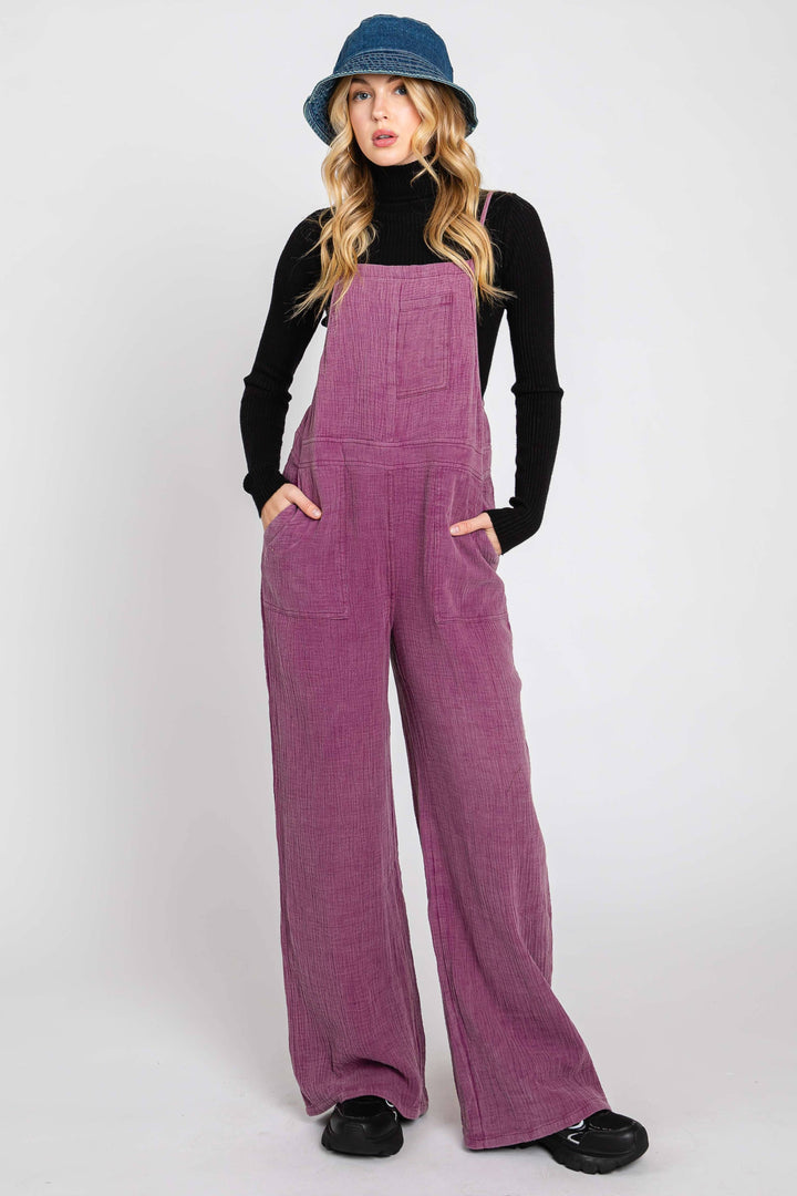 Washed Relaxed Jumper in Magenta