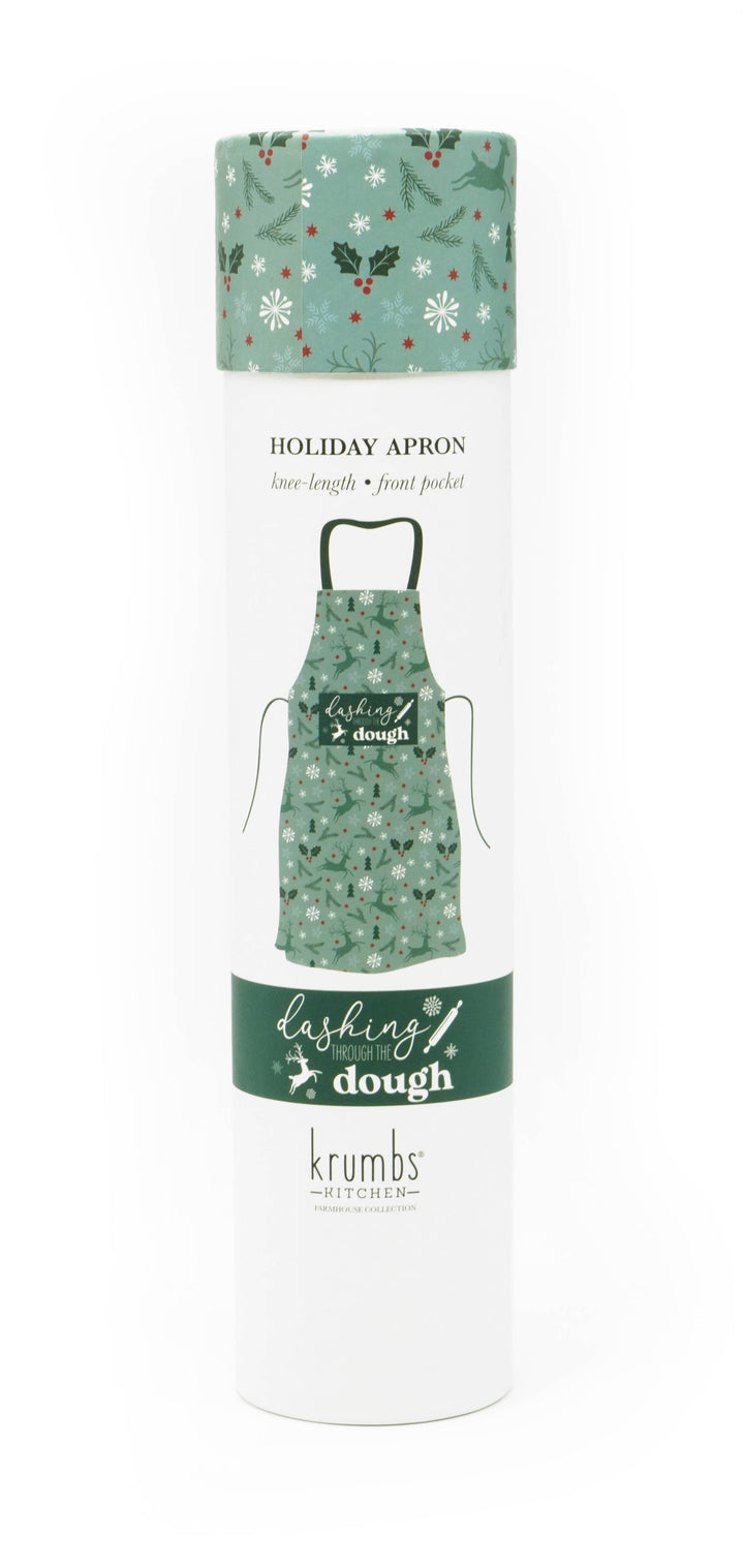 Krumbs Kitchen Farmhouse Holiday Apron - Dashing Through the Dough