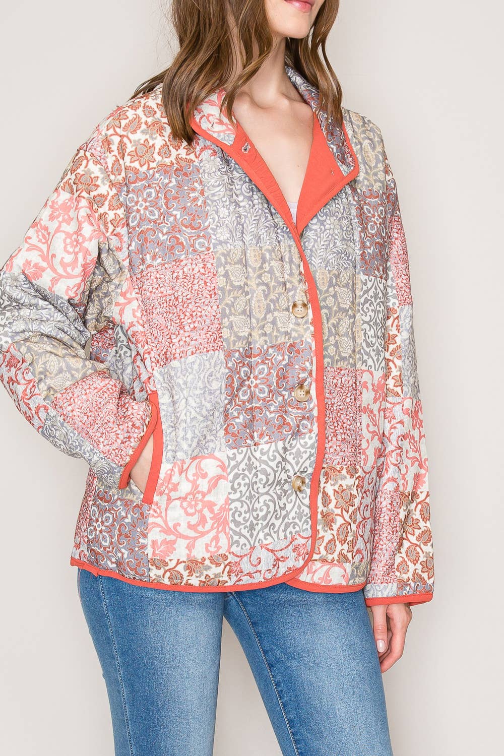 Charming Chapters Patchwork Print Jacket - Regular & Plus