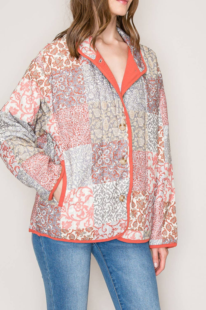 Charming Chapters Patchwork Print Jacket - Regular & Plus