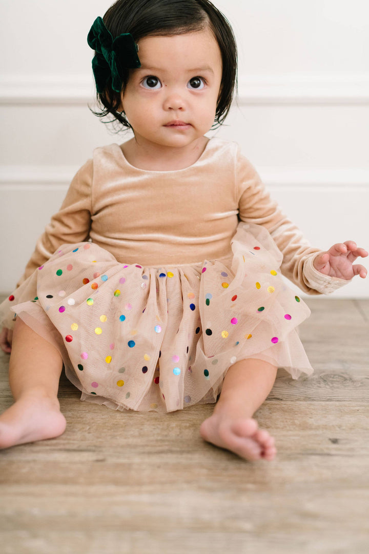 Toddler Carly Romper in Confetti Cream | Baby Bubble