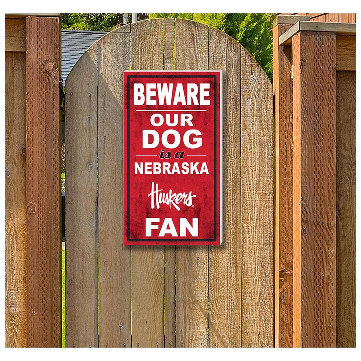 11x20 InOutdoor Sign BEWARE of Dog Nebraska Cornhuskers