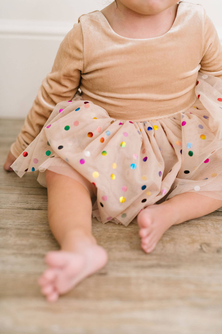 Toddler Carly Romper in Confetti Cream | Baby Bubble