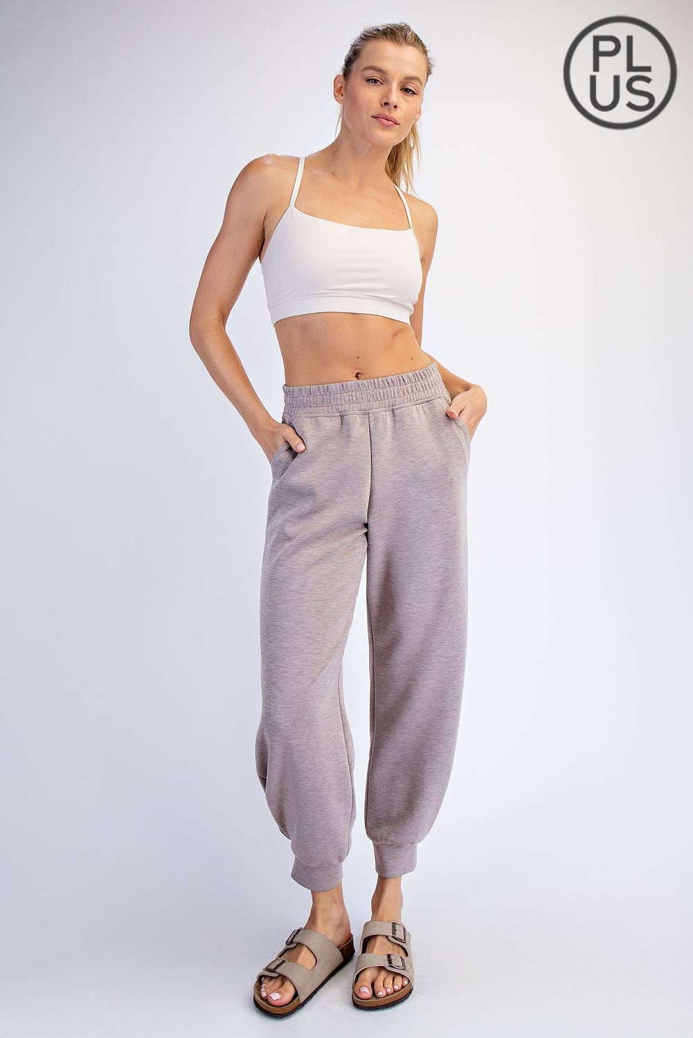 RAE MODE PLUS SIZE MODAL SCUBA FULL LENGTH JOGGER PANT - 3 COLORS